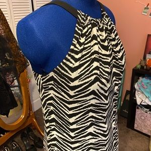 Zebra reversible halter tie dress